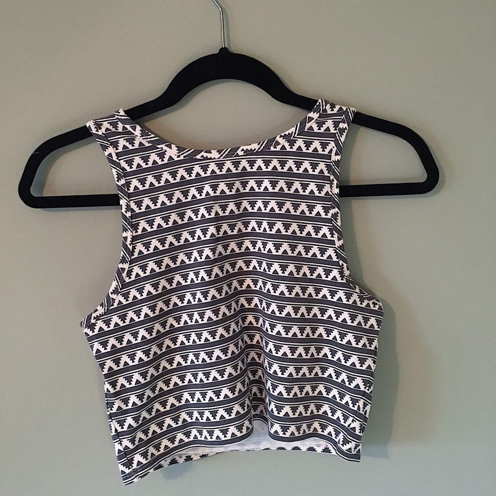 Grey and tinted white crop top